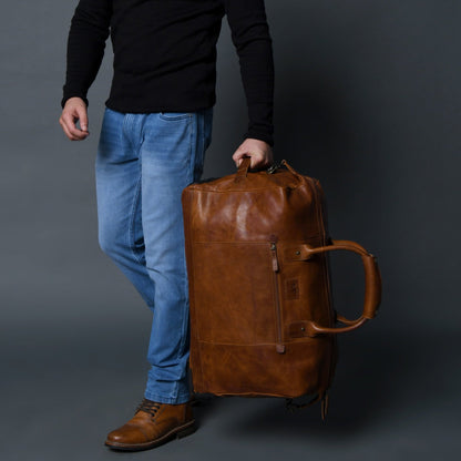 Harbor Leather Trolly Carry-On by Classy Leather Bags