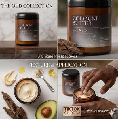 OUD - Luxury Fragrance Body Butter – Oud, Rose & Warm Spice Scent Moisturizing Skin Butter | Cologne Butter by CB