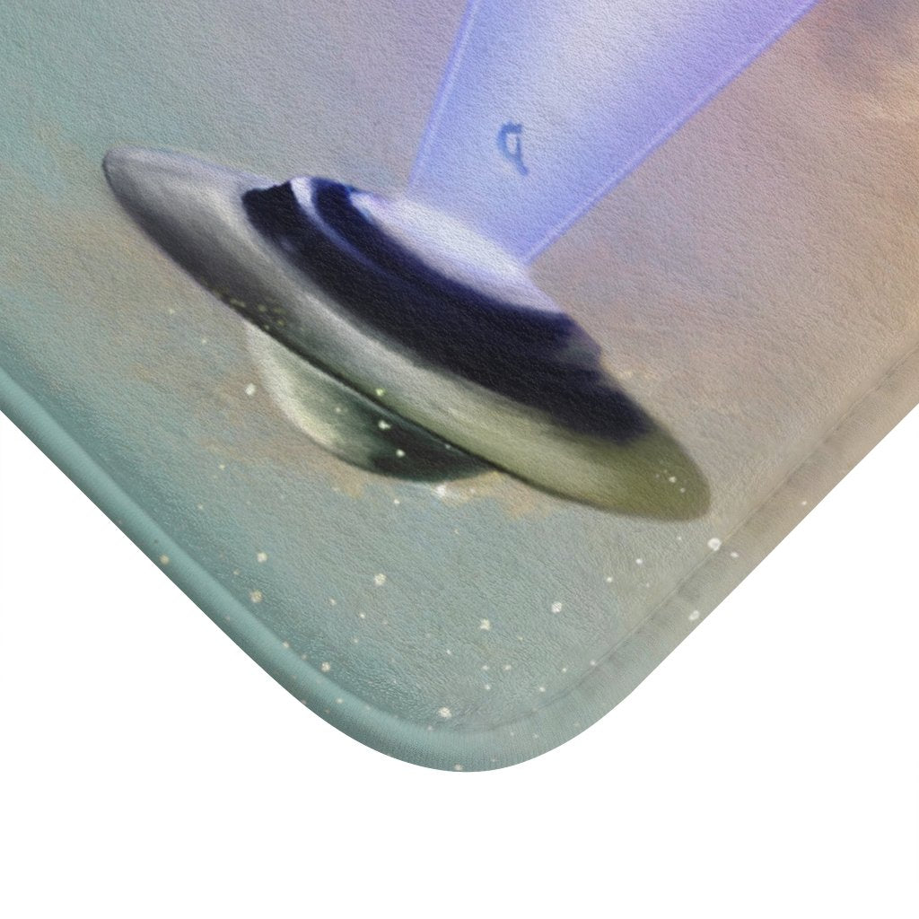UFO Abducting Cow Bath Mat Home Accents by Yellow Pandora