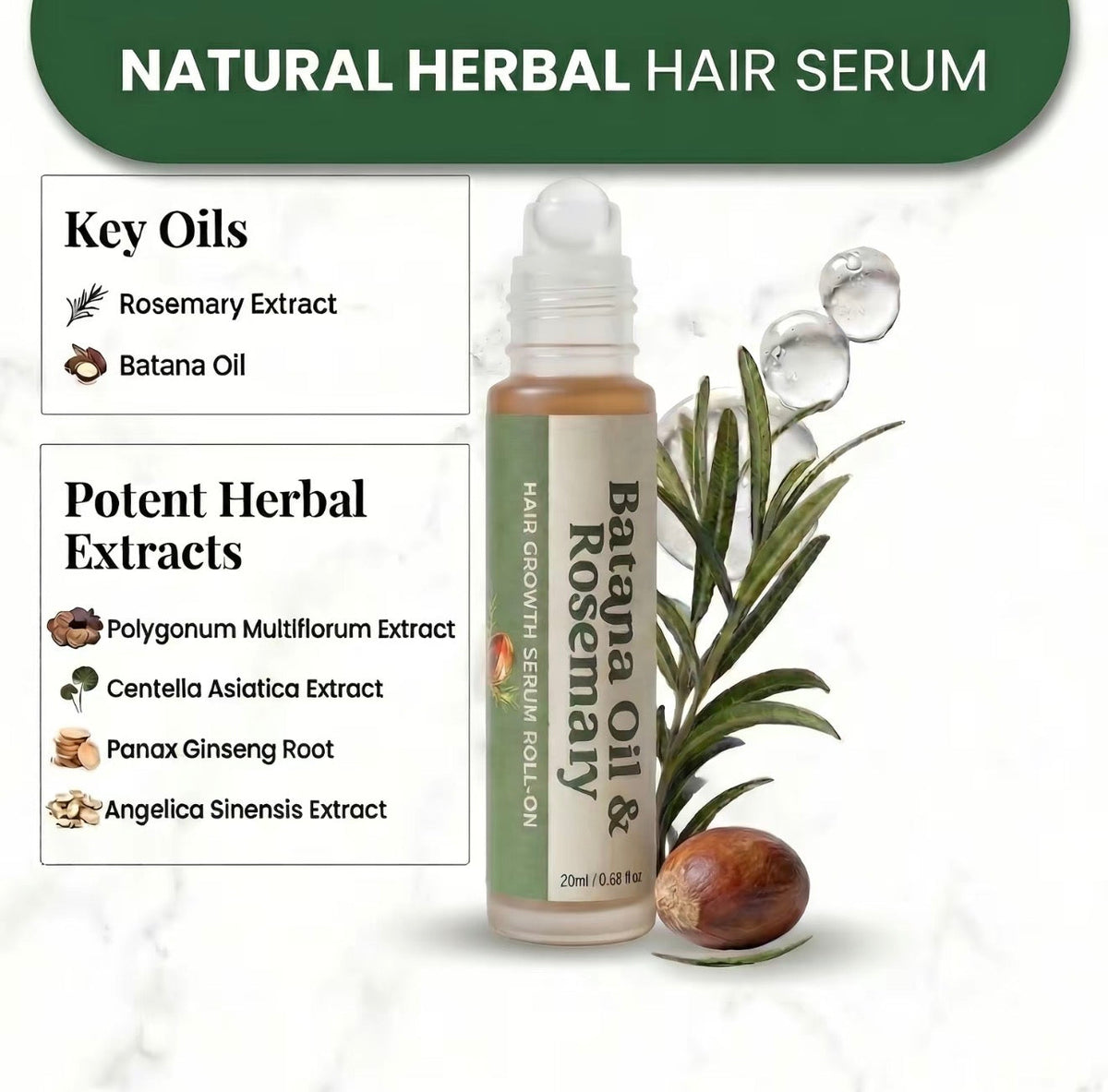 HerbalRoot Batana Serum Roll-On by V.I.P Digital Presence