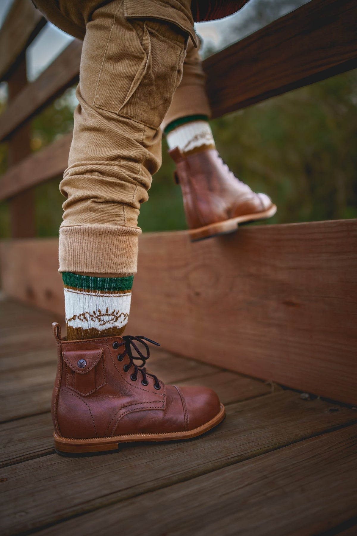 Green Boot socks “Wild” Merino Wool by Keep the Littles Wild