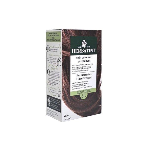 Herbatint 6D Dark Golden Blonde Permanent Hair Color 150ml by Beauty Care Bag