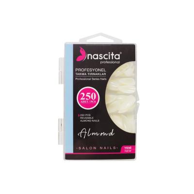 Nascita 250-Piece Almond-Shaped Artificial Nails Set - Reusable, Easy Application & Removal by Beauty Care Bag