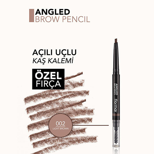 Flormar Light Brown Angled Eyebrow Pencil: Define & Shape Brows for a Natural, Smudge-Proof Look All Day by Beauty Care Bag