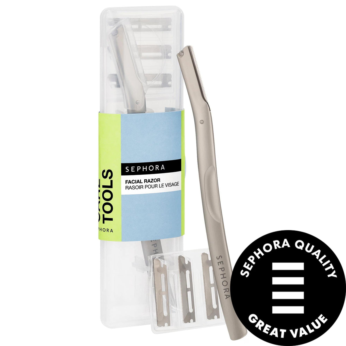 Metal Facial Razor - Achieve Smooth Skin, Precise Eyebrow Shaping, & Enhanced Skincare Absorption - Includes Refills & Travel Case by Beauty Care Bag