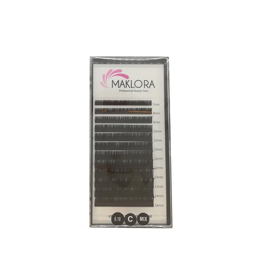 Maklora Silk Eyelash Extensions C Curl 0.10 Thickness 7-14mm Mixed Length - Luxurious & Natural Look by Beauty Care Bag
