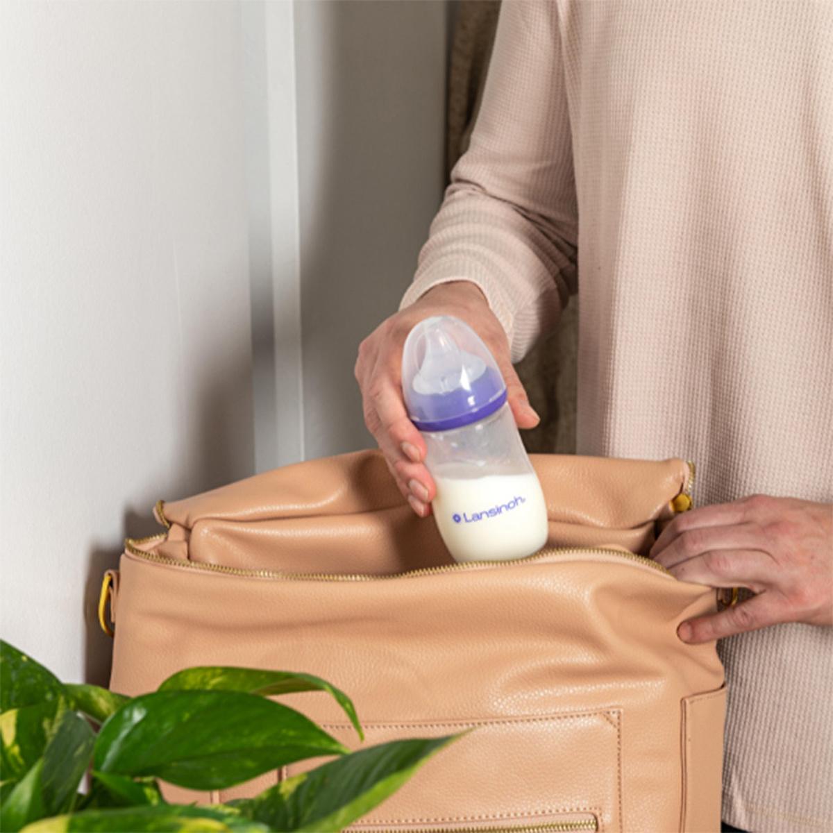 Lansinoh NaturalWave Baby Bottle Set (2 x 240ml): Anti-Colic, BPA-Free, Eases Transition from Breast to Bottle & Prevents Nipple Confusion by Beauty Care Bag