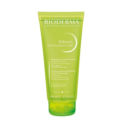 Bioderma Sebium Foaming Gel Active: Oil Control & Acne Defense - Gentle, Hypoallergenic Face Wash for Oily & Acne-Prone Skin (6.76 fl oz) by Beauty Care Bag