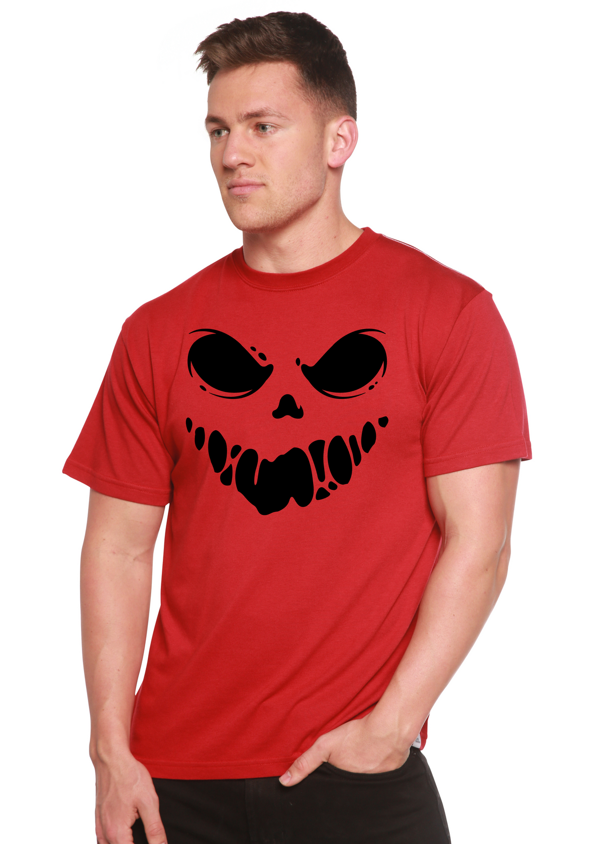 Halloween Boo men's bamboo graphic T-shirt – view 6