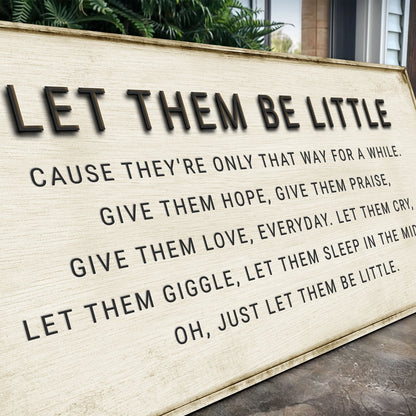 Let Them Be Little Playroom Sign by Tailored Canvases