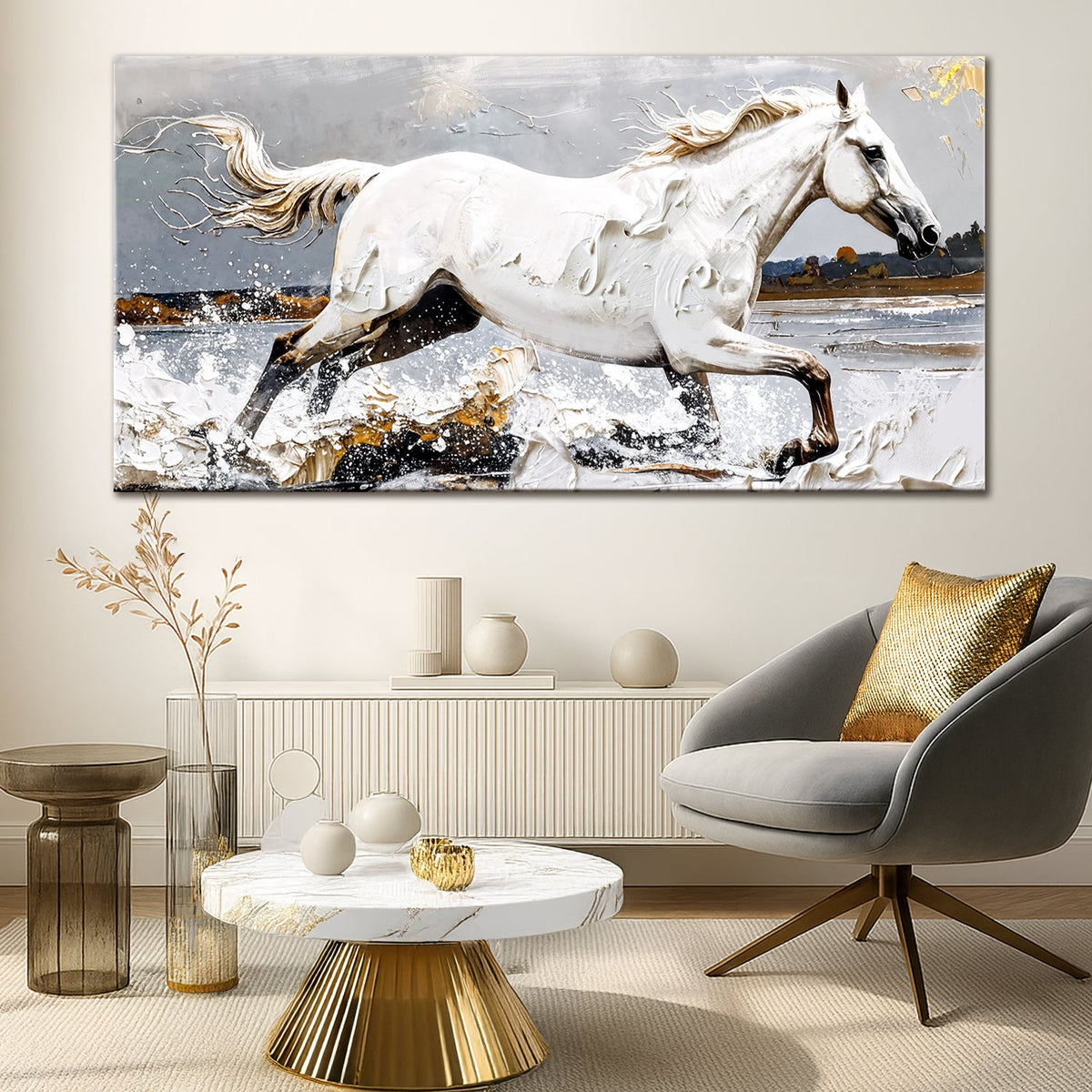 Modern Abstract Horse Wall Art by Tailored Canvases