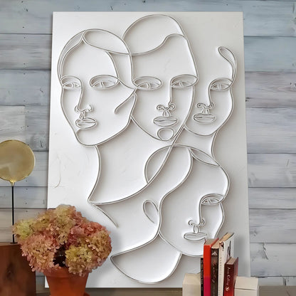 3D Minimalist Faces Wall Art canvas by Tailored Canvases, view 5