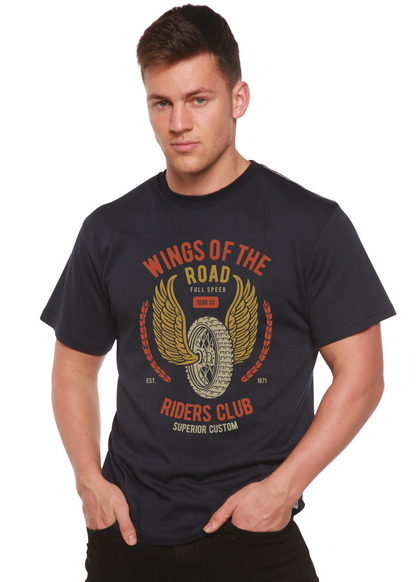 Wings of the Road men's bamboo graphic T-shirt – view 3