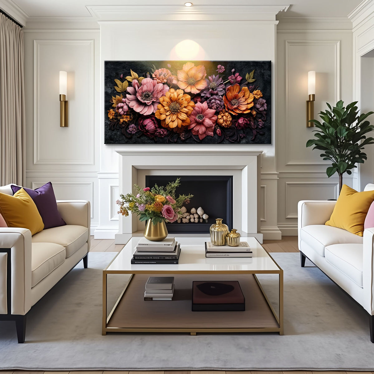 Colorful Floral Realistic Wall Art by Tailored Canvases