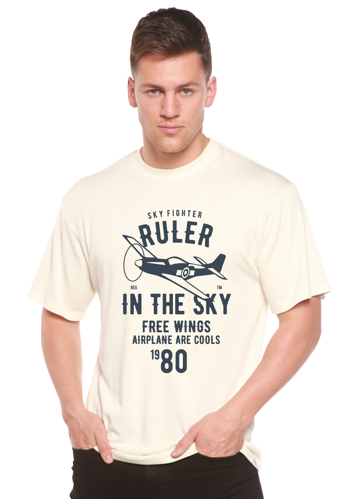 Ruler in the Sky men's short sleeve graphic T-shirt in bamboo viscose and organic cotton