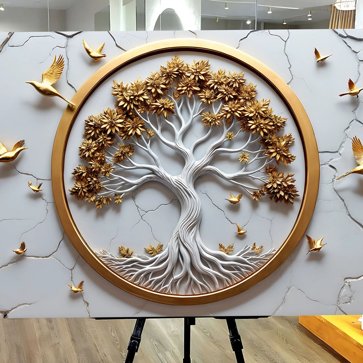 3D Celtic Tree of Life Wall Art, White canvas by Tailored Canvases, view 5