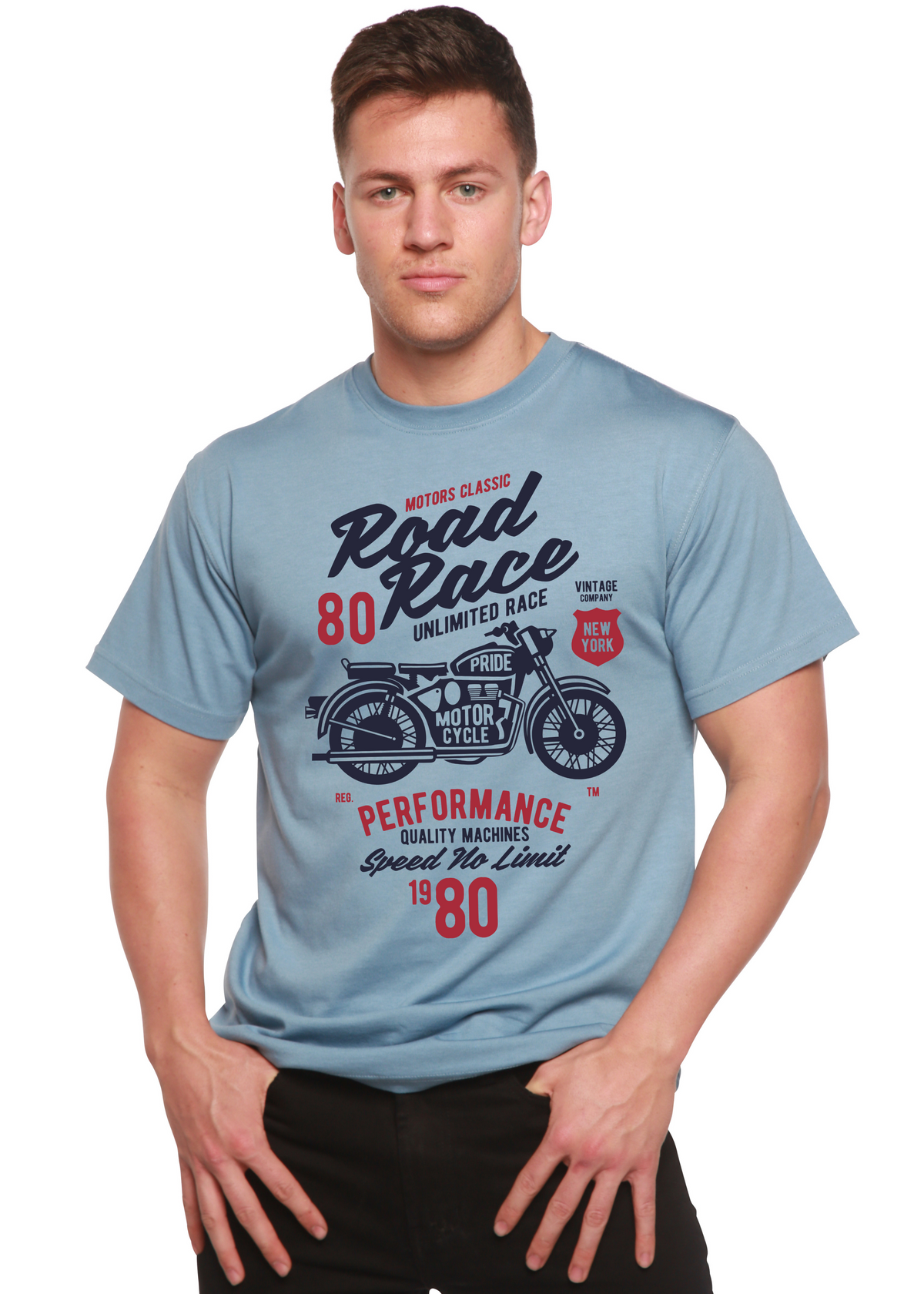 Road Race Motorcycles men's bamboo graphic T-shirt – view 5