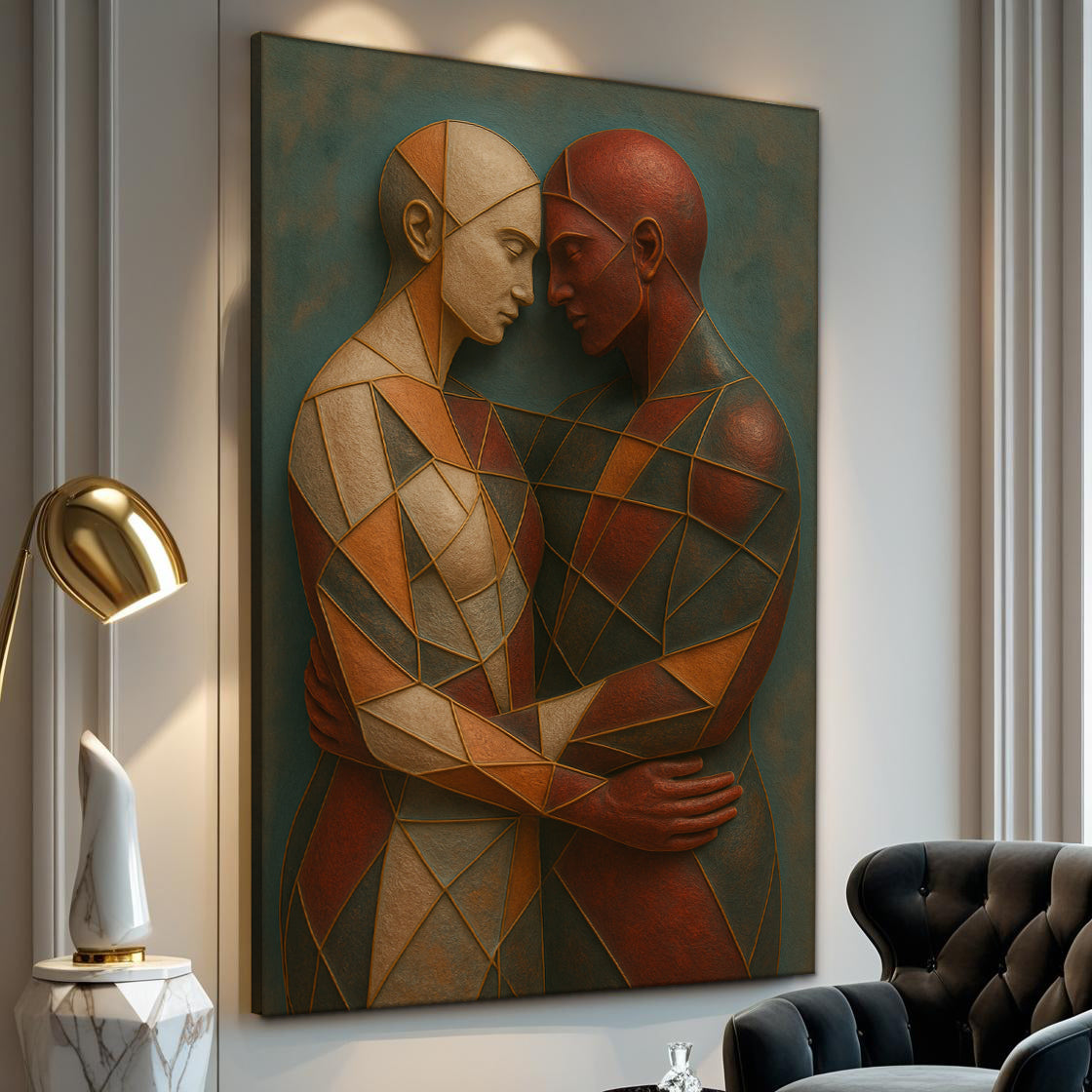 Embrace of Geometry Abstract Wall Art III by Tailored Canvases