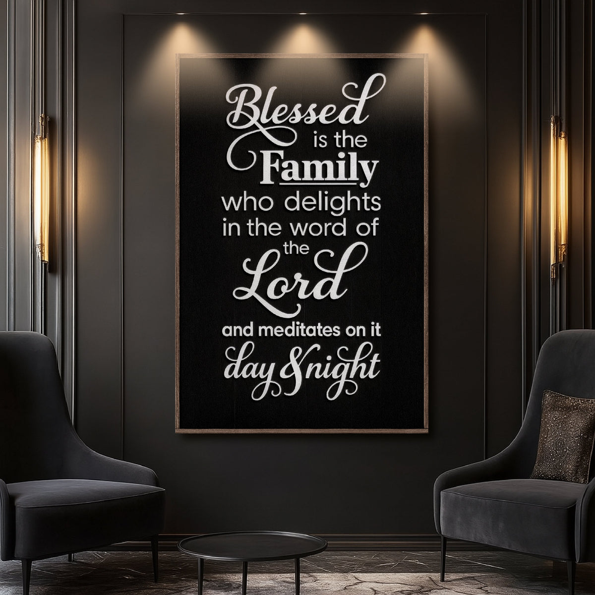 Blessed Is The Family Faith Sign II by Tailored Canvases