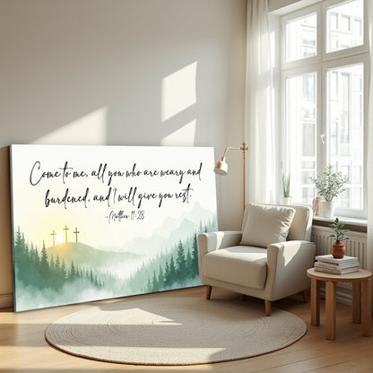 Come To Me - Matthew 11:28 Faith Sign by Tailored Canvases