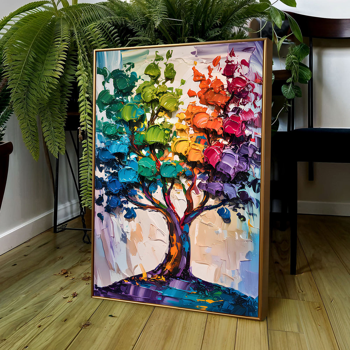 Rainbow Tree Abstract Wall Art by Tailored Canvases