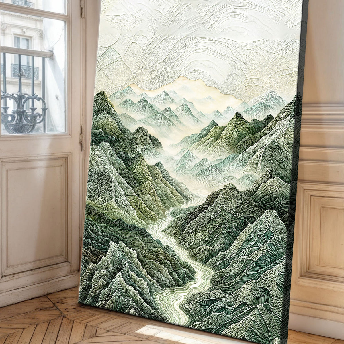 Abstract Mountain and River Landscape Wall Art by Tailored Canvases