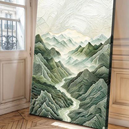 Abstract Mountain and River Landscape Wall Art by Tailored Canvases