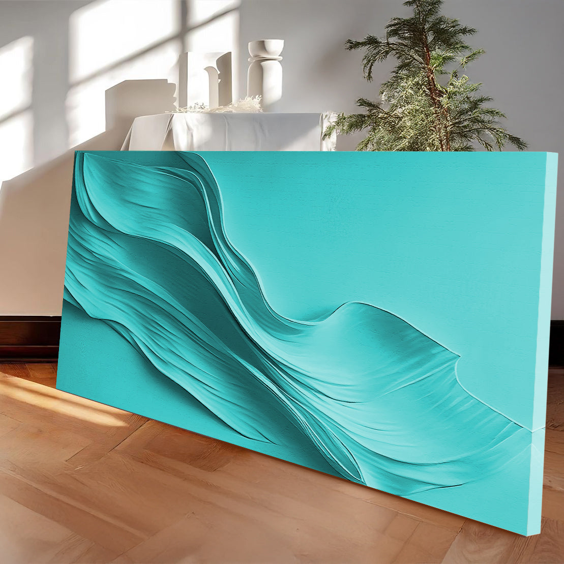 Turquoise Minimalist Wall Art by Tailored Canvases