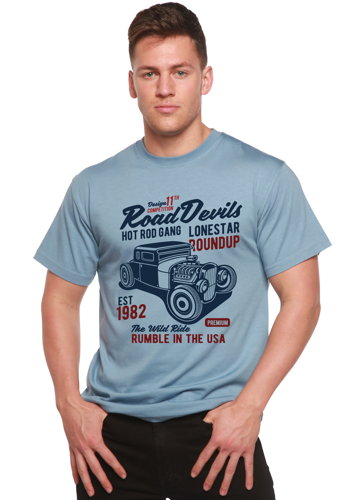Road Devils men's bamboo graphic T-shirt – view 2