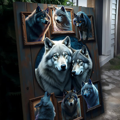 3D Wolf Collage Wall Art II canvas by Tailored Canvases, view 5