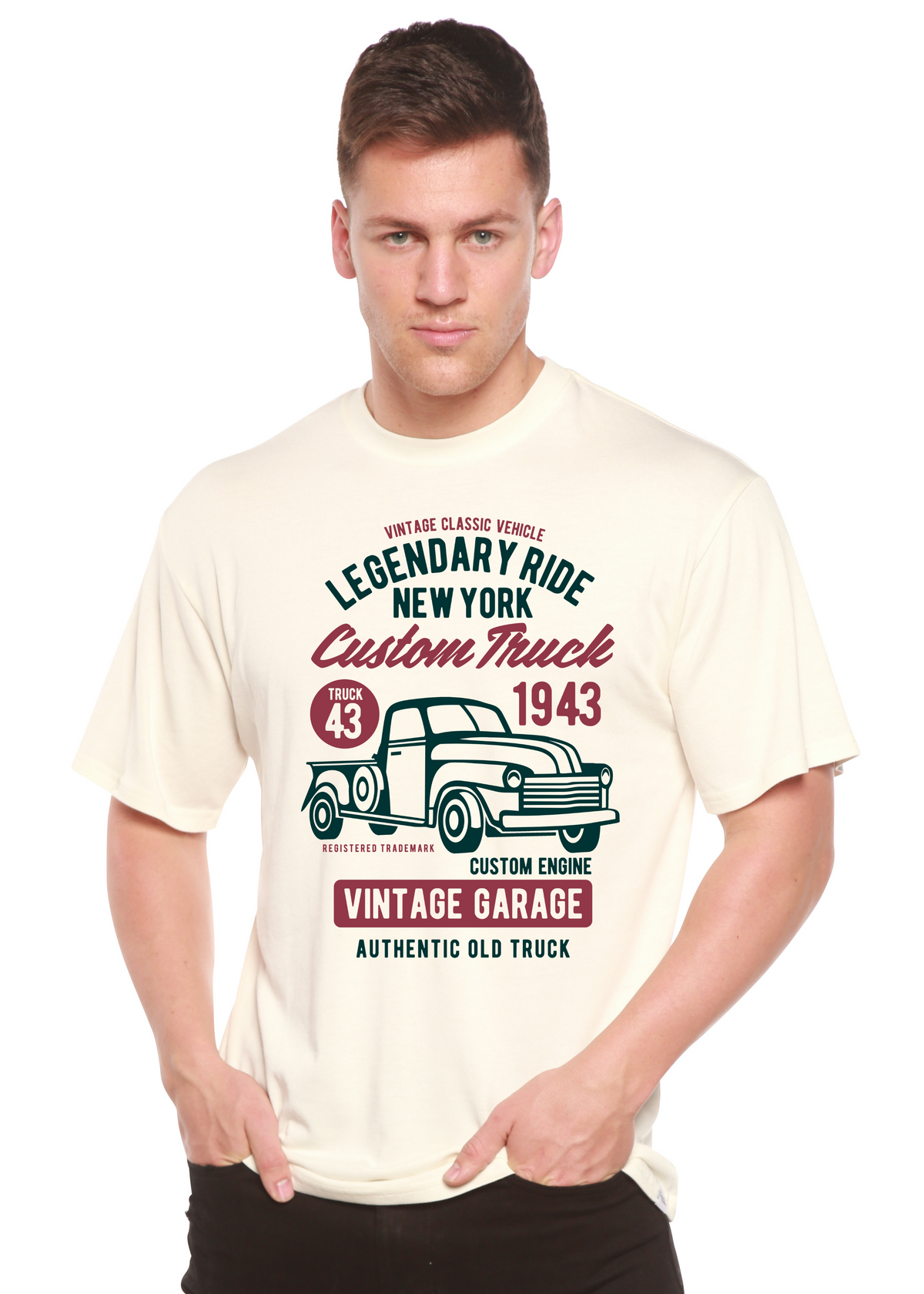Legendary Ride Custom Truck men's short sleeve graphic T-shirt in bamboo viscose and organic cotton