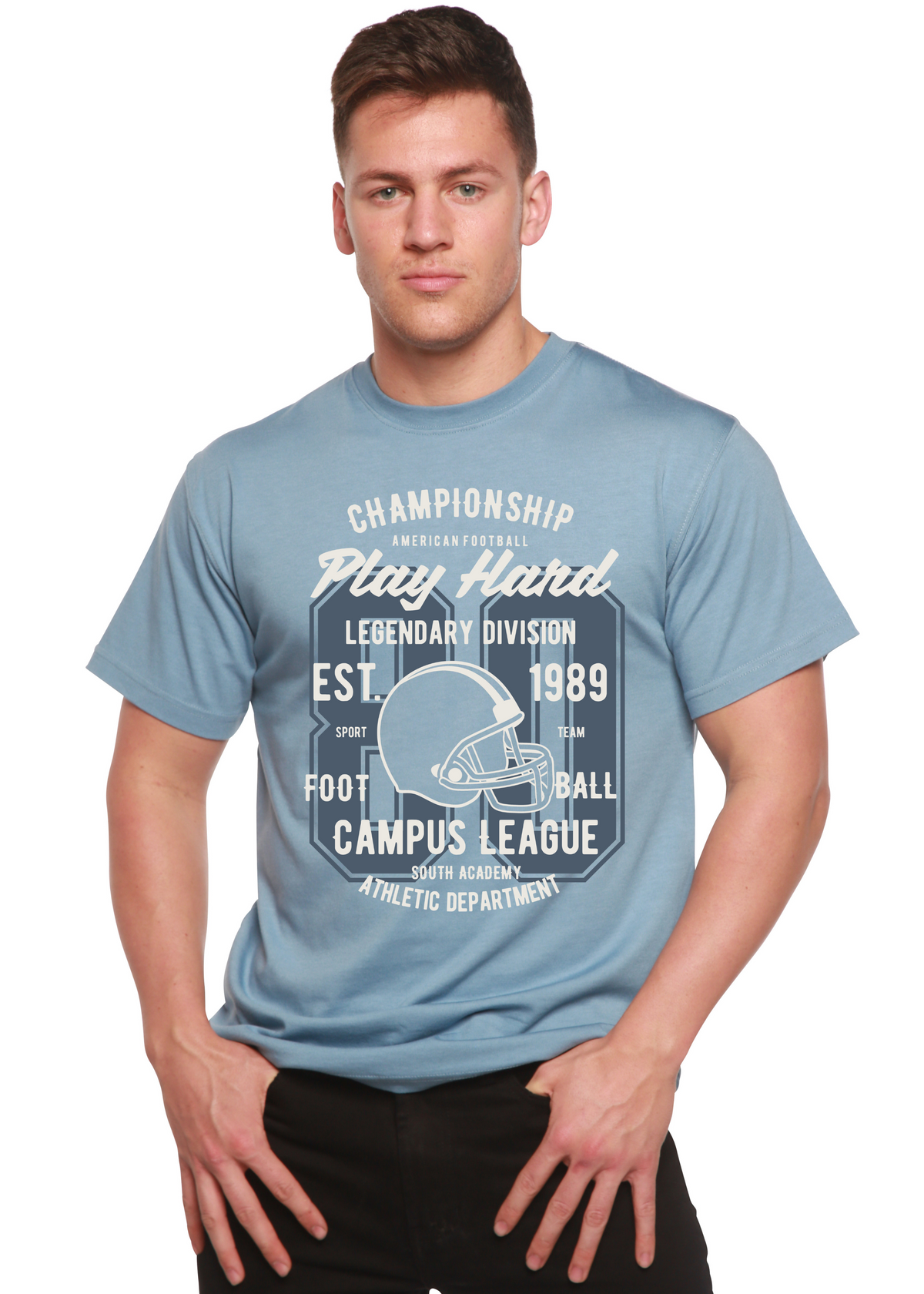 Play Hard men's bamboo graphic T-shirt – view 5