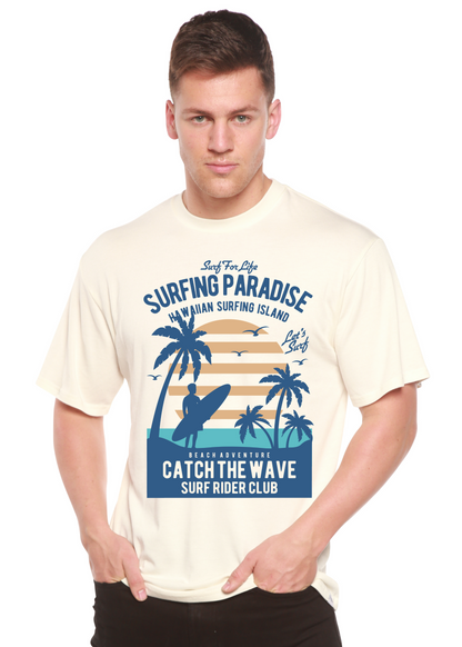 Surfing Paradise men's short sleeve graphic T-shirt in bamboo viscose and organic cotton