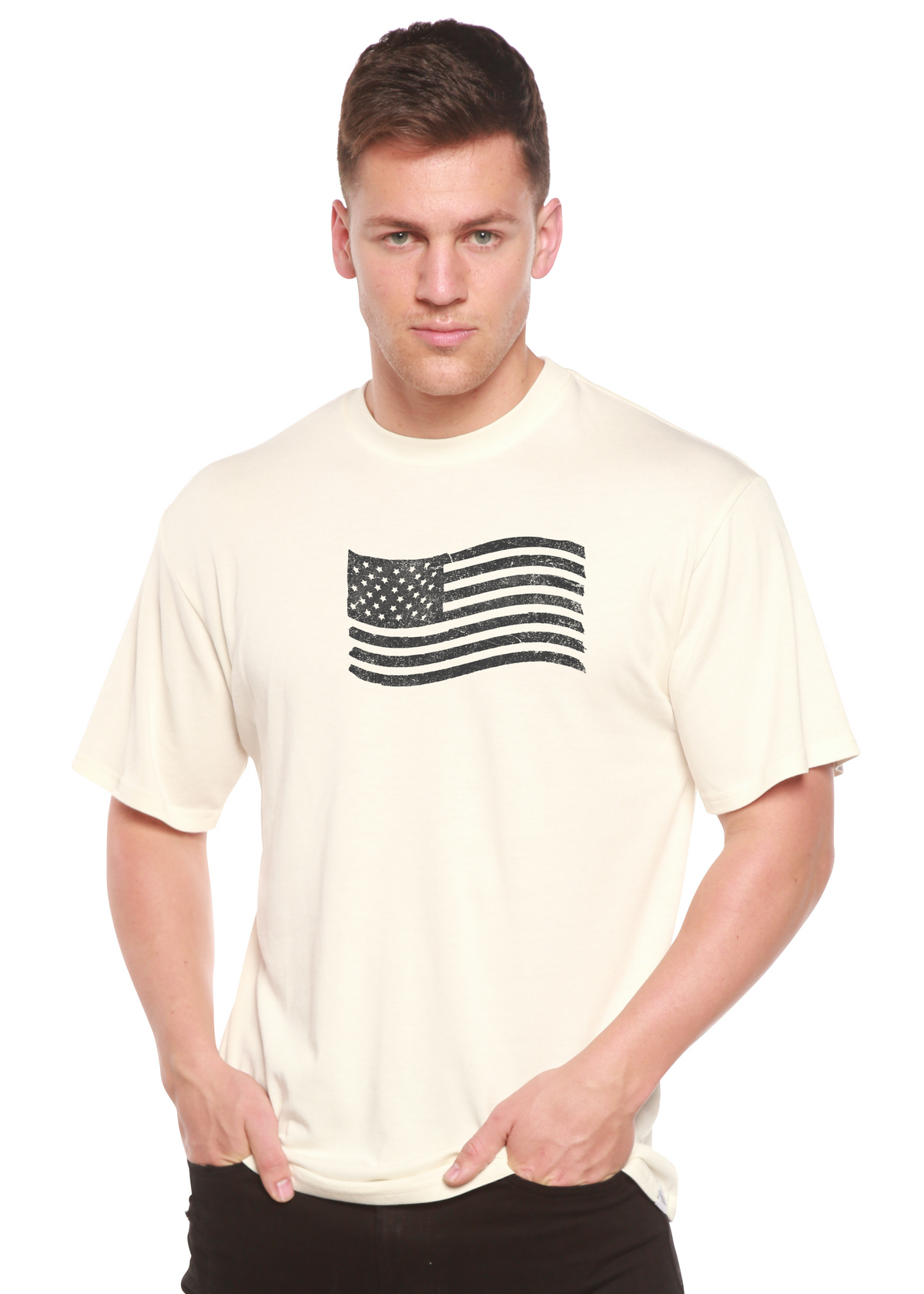 American Flag men's bamboo graphic T-shirt – view 5