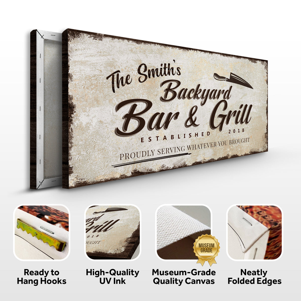 Backyard Bar & Grill Sign XVI by Tailored Canvases