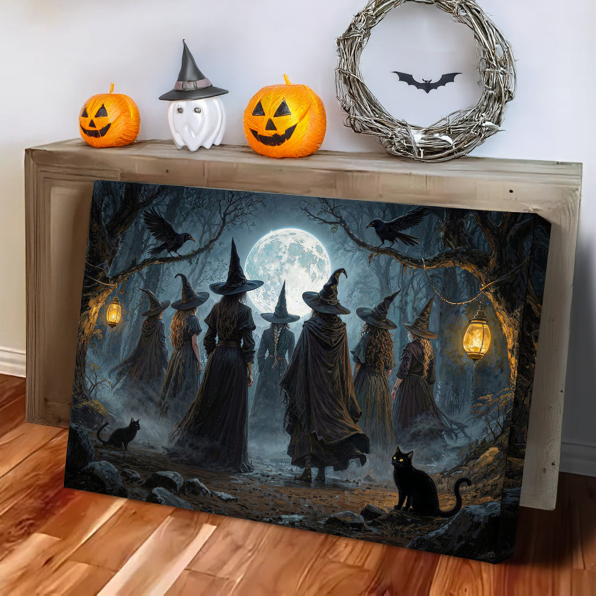 Coven of Witches Halloween Wall Art by Tailored Canvases