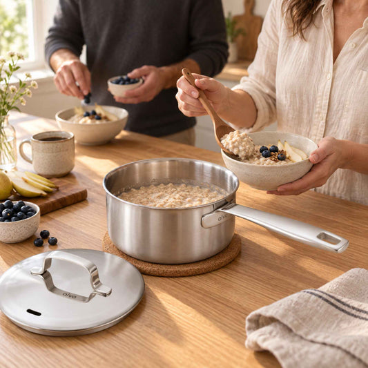 5-Ply Stainless Steel Saucepan with Lid by Alva Cookware