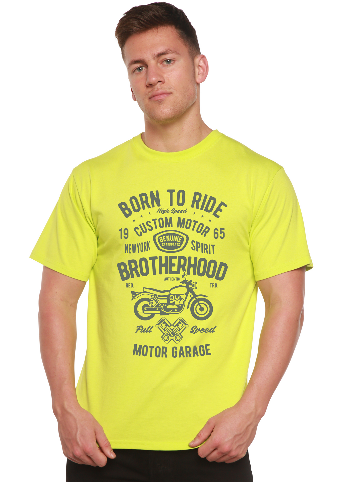 Motorcycle Brotherhood men's bamboo graphic T-shirt – view 2