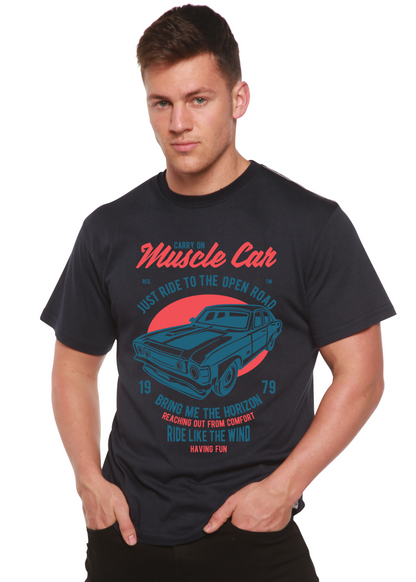 Muscle Car men's bamboo graphic T-shirt – view 6