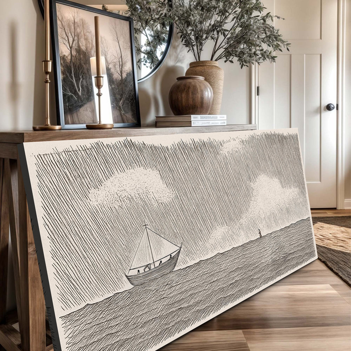 Jesus Walking On Water Faith Wall Art II by Tailored Canvases