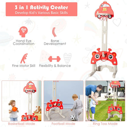 GBruno Store red car-style kids basketball and ring toss playset, view 7