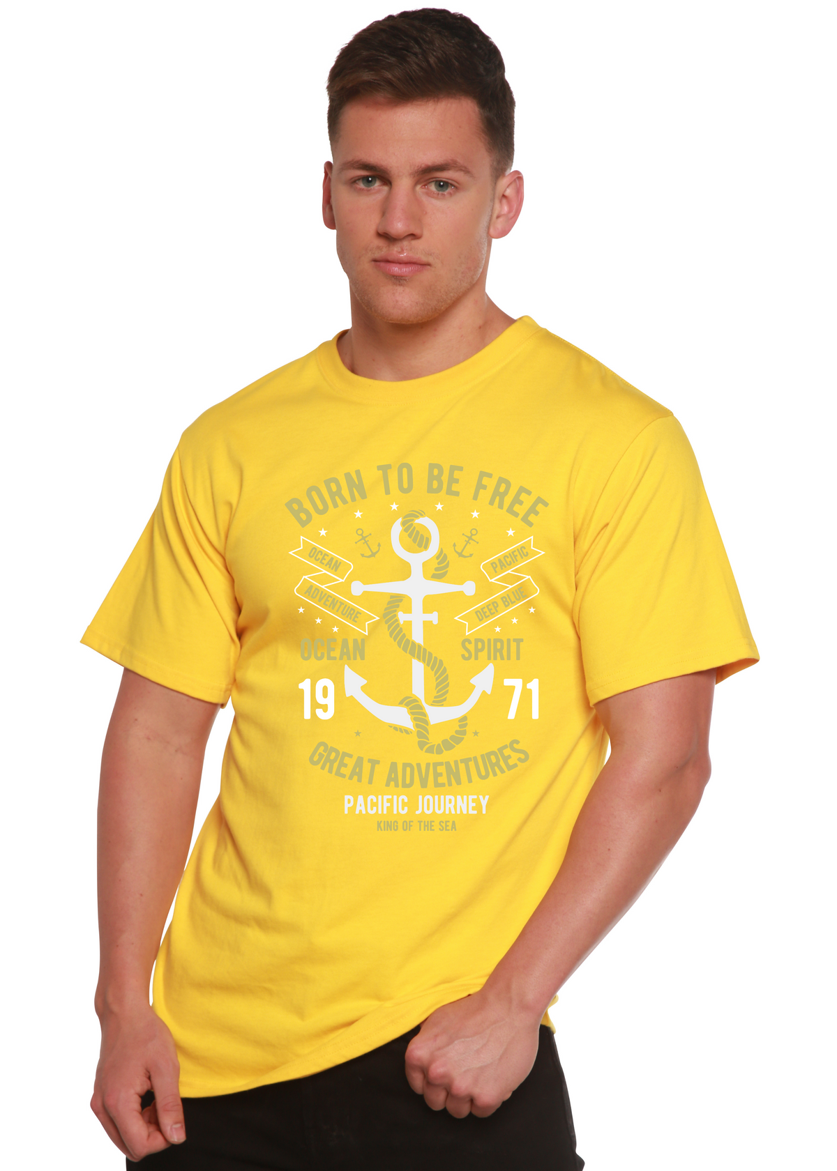 Born to Be Free men's bamboo graphic T-shirt – view 7