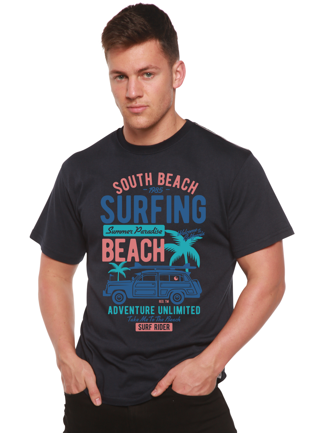 South Beach men's bamboo graphic T-shirt – view 6
