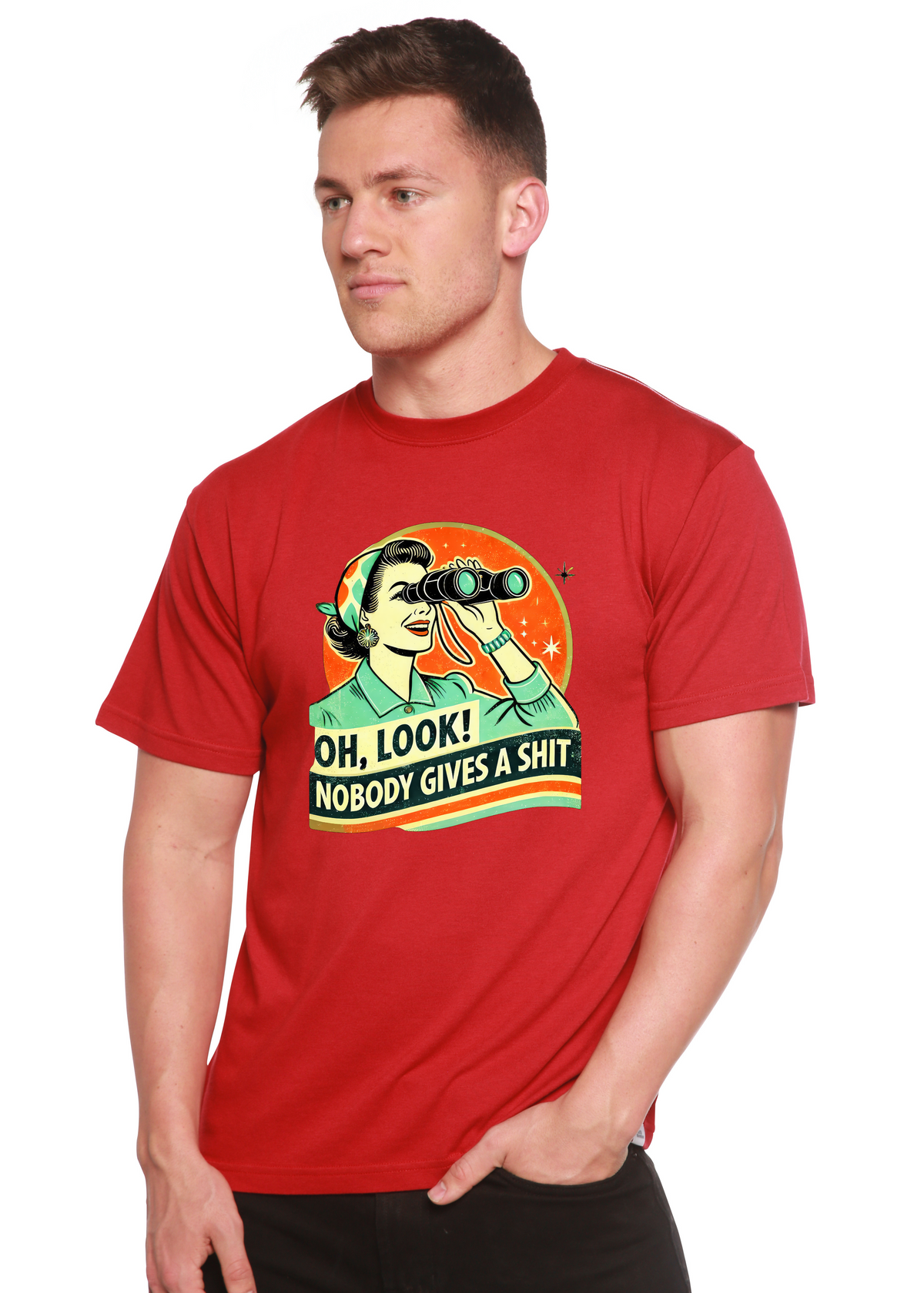 Funny Retro Woman unisex bamboo graphic T-shirt – view 7