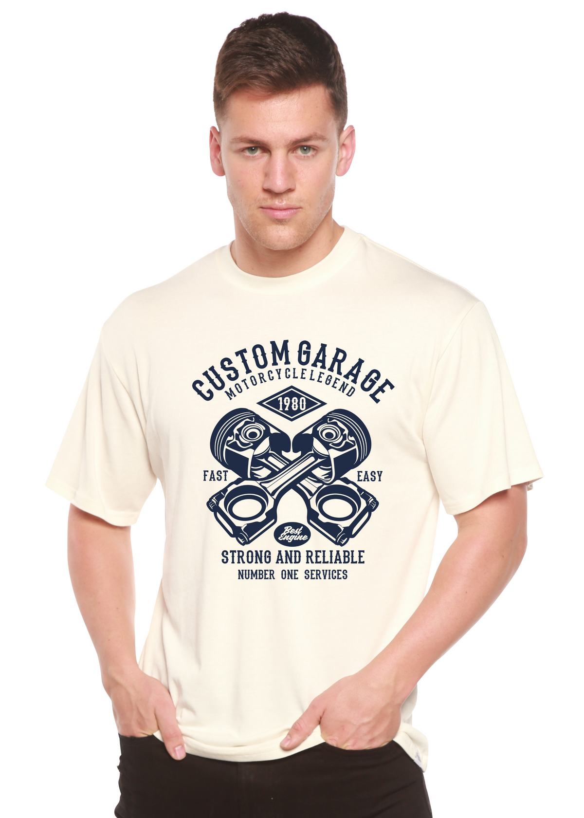 Custom Garage men's bamboo graphic T-shirt – view 2