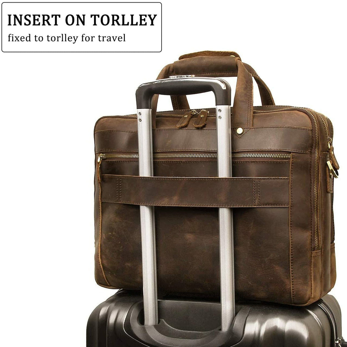 Crazy Horse Leather Briefcase by Classy Leather Bags