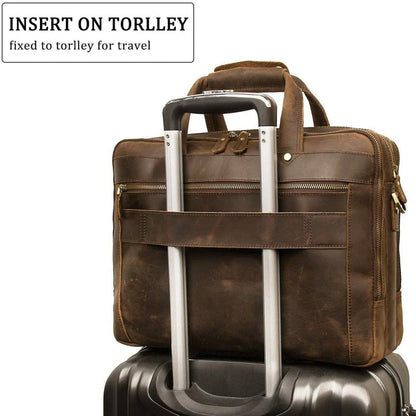 Crazy Horse Leather Briefcase by Classy Leather Bags
