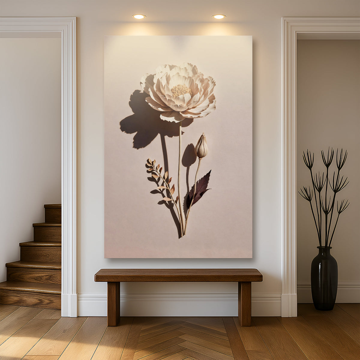 Minimalist Lone Flower Wall Art by Tailored Canvases