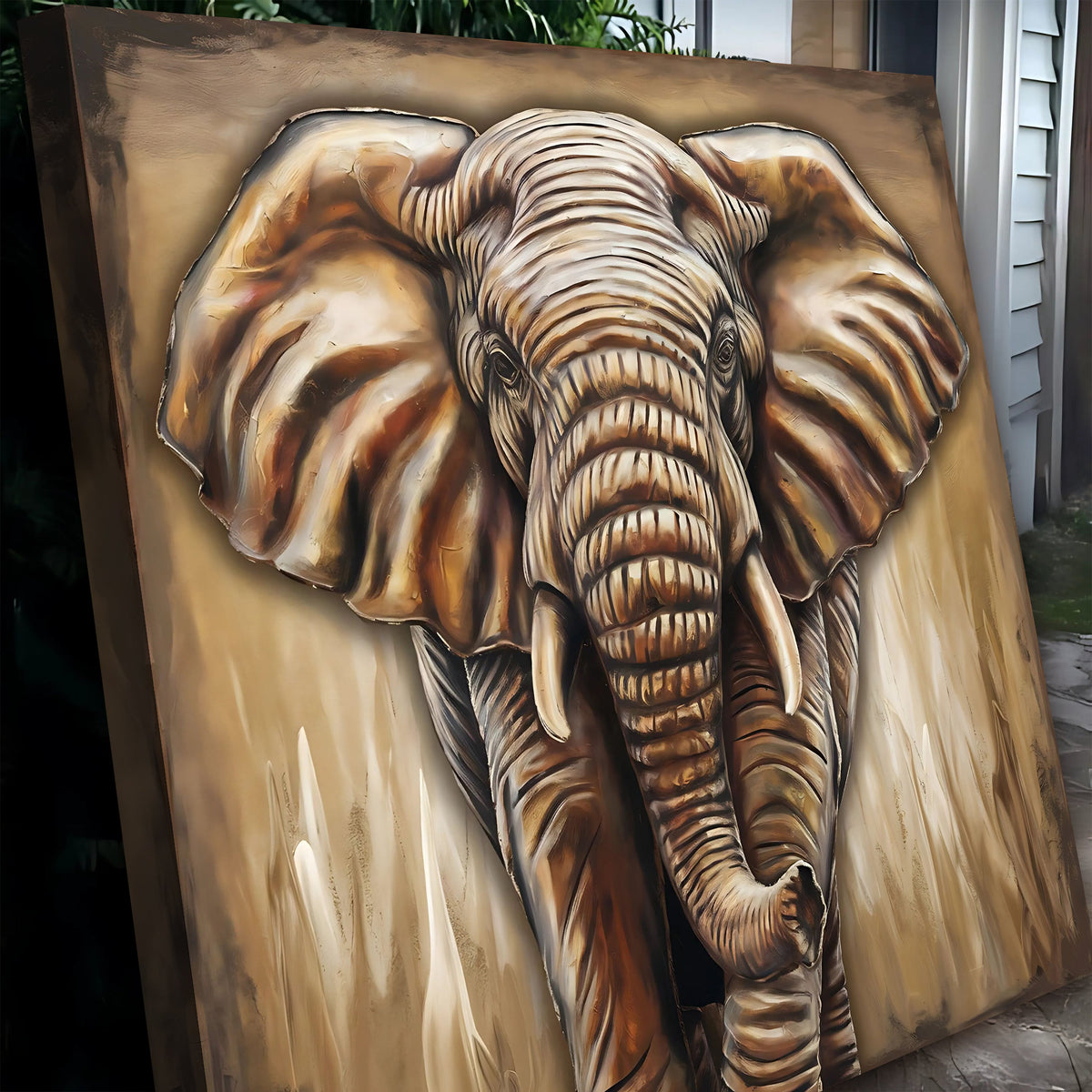 3D Elephant Wall Art canvas by Tailored Canvases, view 5
