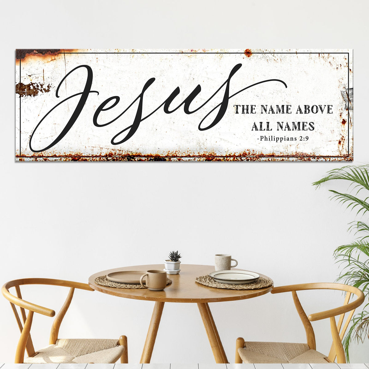 Jesus The Name Above All Names - Philippians 2:9 Faith Sign by Tailored Canvases